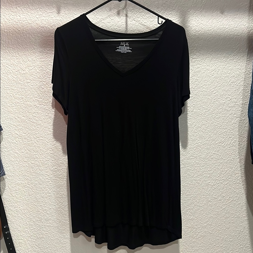 HUE Black Relaxed Short Sleeve Tee